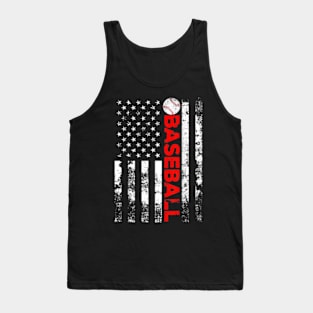 Baseball Lover American Flag Tank Top